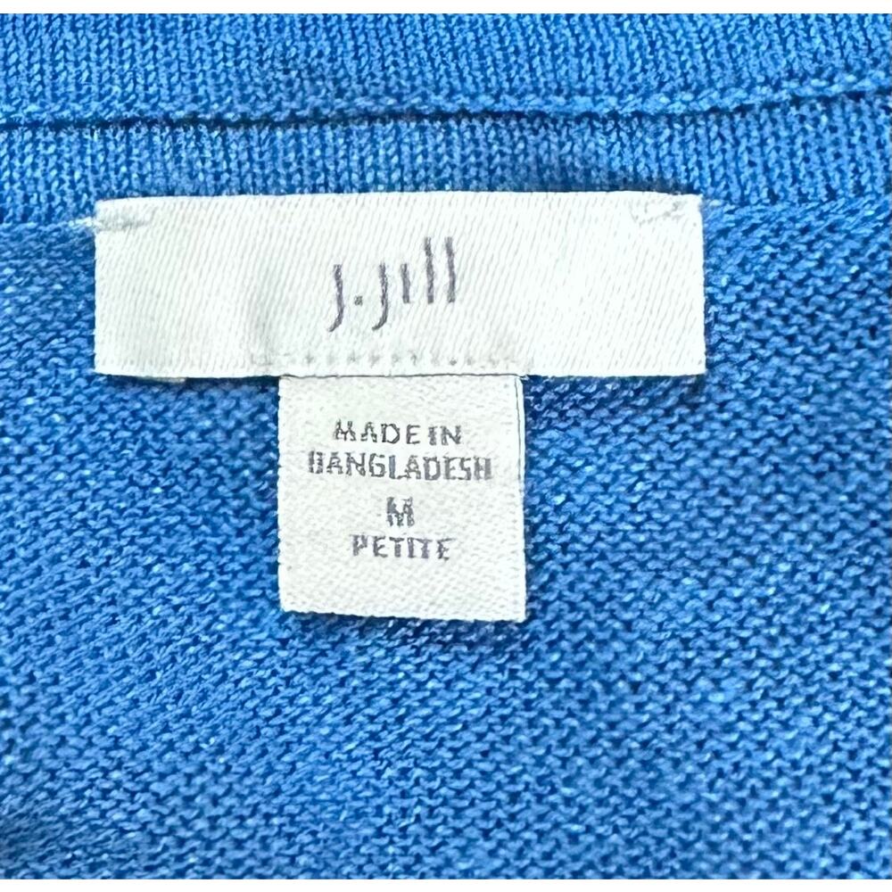 J. Jill Linen Blend Sweater Blue Petite Size MP - Picture 9 of 10